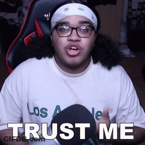 Man In Glasses And Bandana Saying Trust Me GIF