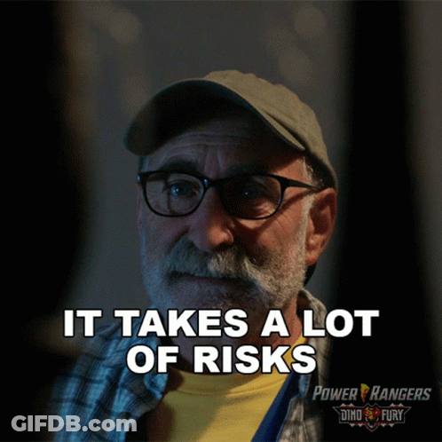 Man In Glasses And Baseball Cap Says It Takes A Lot Of Risks GIF