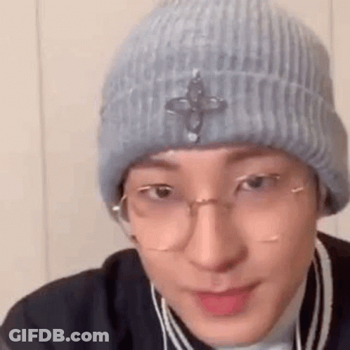 Man In Glasses And Beanie Making Funny Face GIF