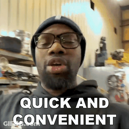 Man In Glasses And Beanie Quick And Convenient GIF