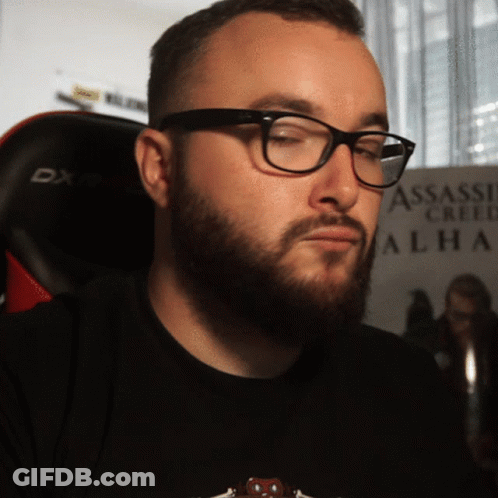 Man In Glasses And Black Assassin Creed Shirt GIF