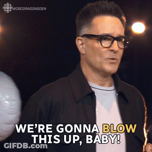 Man In Glasses And Black Jacket Says Blow This Up GIF
