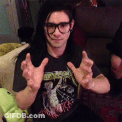 Man In Glasses And Black Metallica Shirt GIF