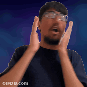 Man In Glasses And Black Shirt Making Funny Face GIF