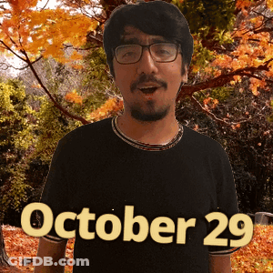 Man In Glasses And Black Shirt October 29 GIF