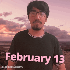 Man In Glasses And Black Shirt Saying February 13 GIF
