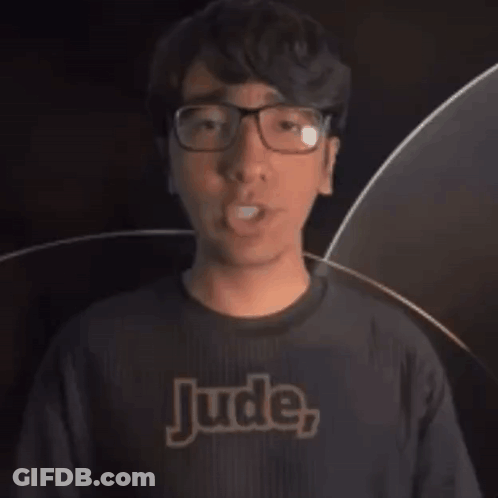 Man In Glasses And Black Shirt Saying Jude GIF