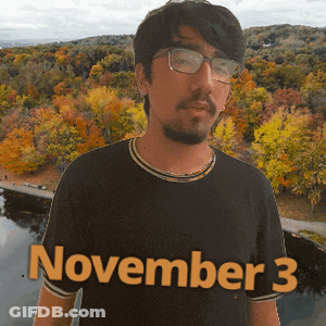 Man In Glasses And Black Shirt Saying November 3 GIF
