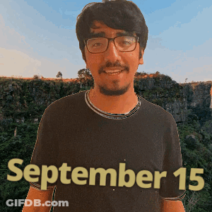 Man In Glasses And Black Shirt Saying September 15 GIF