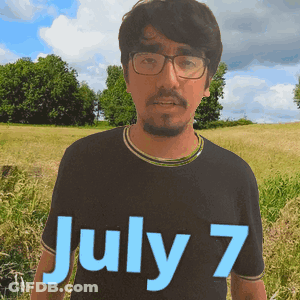 Man In Glasses And Black Shirt With July 7 GIF