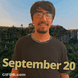 Man In Glasses And Black Shirt With September 20 GIF
