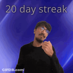 Man In Glasses And Black Sweater 20 Day Streak GIF