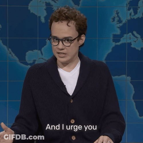 Man In Glasses And Black Sweater Urging Stop GIF