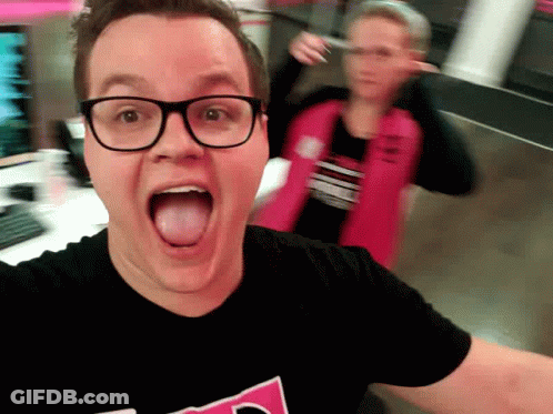 Man In Glasses And Black T-Shirt T-Mobile GIF