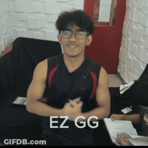 Man In Glasses And Black Tank Top Saying EZ GG GIF