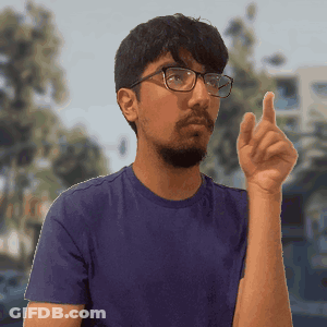 Man In Glasses And Blue Shirt Pointing Finger Up GIF