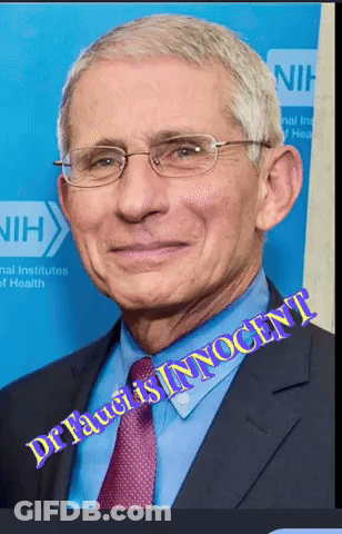Man In Glasses And Blue Shirt Saying Dr. Fauci Is Innocent GIF