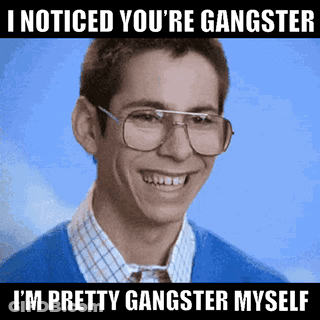 Man In Glasses And Blue Sweater I Noticed You Are Gangster GIF
