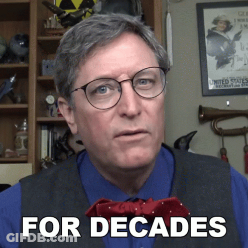 Man In Glasses And Bow Tie Saying For Decades GIF