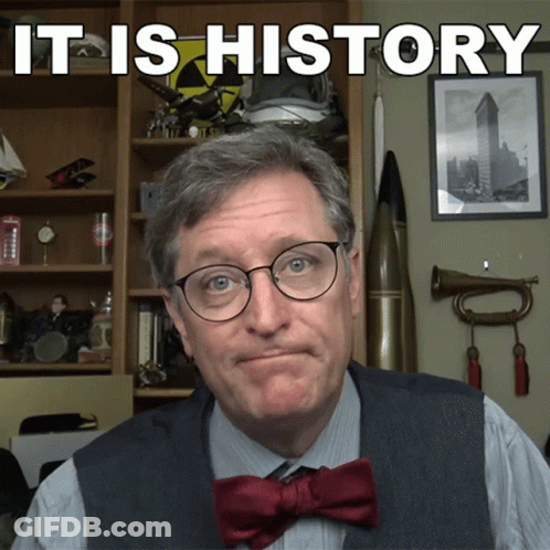 Man In Glasses And Bow Tie Saying It Is History GIF