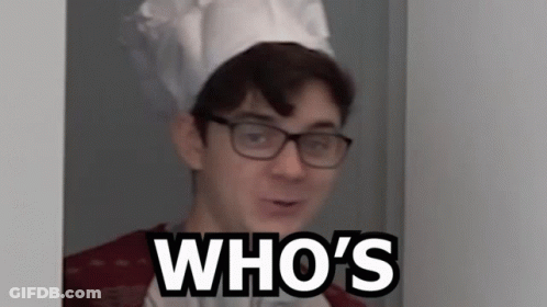 Man In Glasses And Chef Hat Saying Who GIF