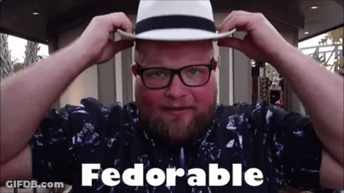 Man In Glasses And Fedora Saying Fedorable GIF