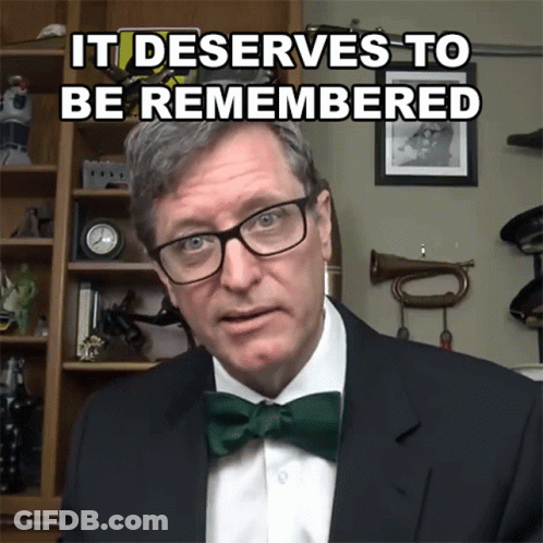 Man In Glasses And Green Bow Tie Says It Deserves To Be Remembered GIF