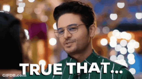Man In Glasses And Green Shirt Saying True That GIF