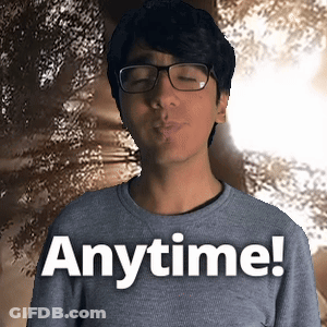Man In Glasses And Grey Shirt Saying Anytime GIF