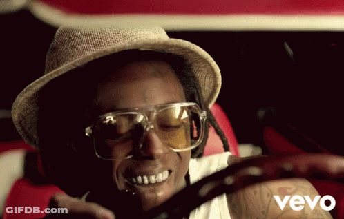 Man In Glasses And Hat Driving Car Vevo GIF