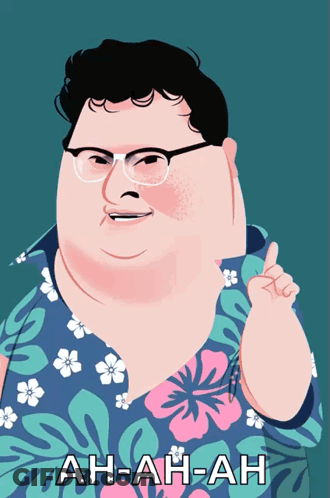 Man In Glasses And Hawaiian Shirt Saying Ah-Ah-Ah GIF