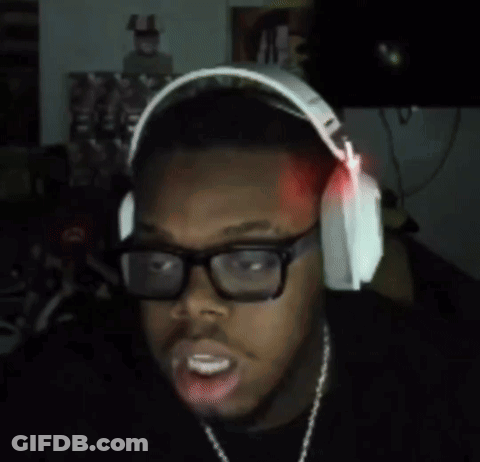Man In Glasses And Headphones Making Funny Face GIF