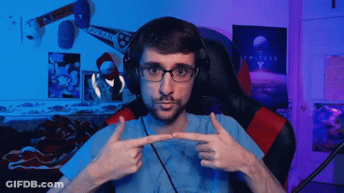 Man In Glasses And Headphones Pointing To Destiny Poster GIF