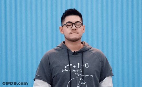 Man In Glasses And Hoodie Saying E T + 1 = 0 GIF