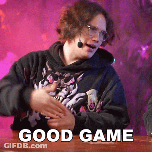 Man In Glasses And Hoodie Saying Good Game GIF