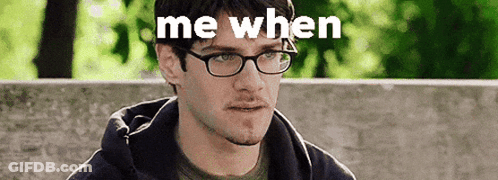 Man In Glasses And Hoodie Saying Me When GIF