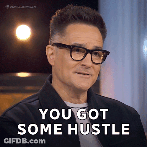 Man In Glasses And Jacket Says You Got Some Hustle GIF