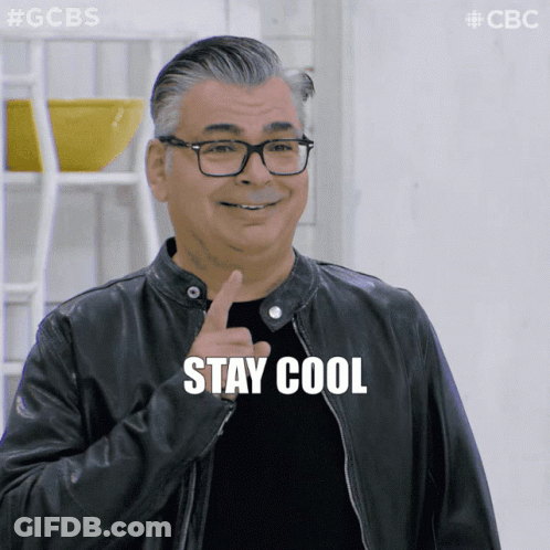 Man In Glasses And Leather Jacket Points To Stay Cool GIF
