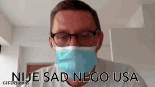 Man In Glasses And Mask Nije Sad Nego Usa GIF