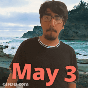Man In Glasses And May 3 Shirt GIF