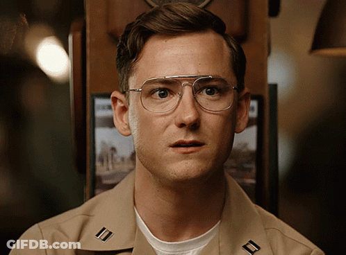 Man In Glasses And Military Uniform With II Badge GIF