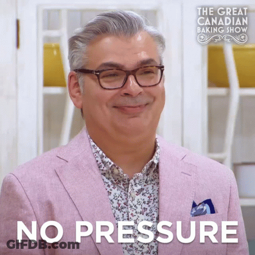 Man In Glasses And Pink Suit Says No Pressure GIF