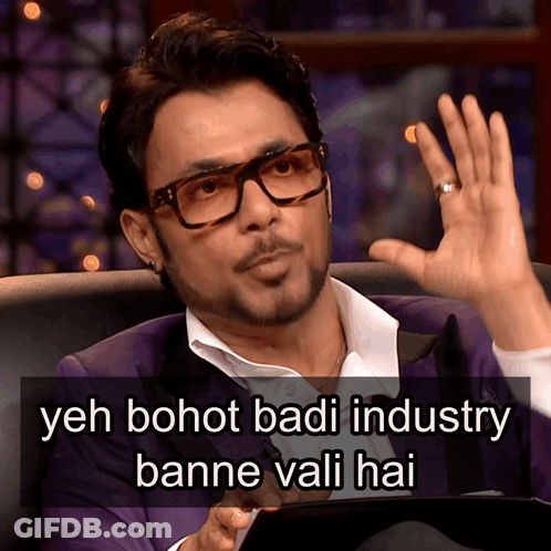 Man In Glasses And Purple Suit Says Yeh Bohot Badi Industry Banne Vali Hai GIF