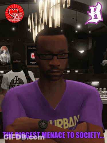 Man In Glasses And Purple Urban Shirt GIF