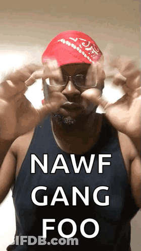 Man In Glasses And Red Hat Nawf Gang Foo GIF