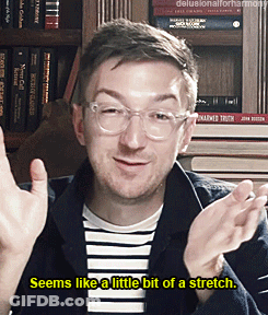 Man In Glasses And Striped Shirt Says Seems Like A Little Bit Of A Stretch GIF