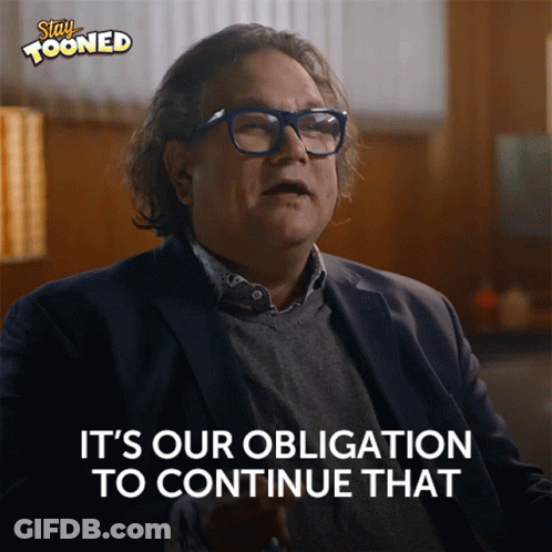 Man In Glasses And Suit It's Our Obligation To Continue GIF