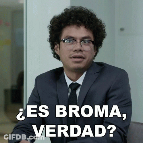Man In Glasses And Suit Saying Es Broma Verdad GIF