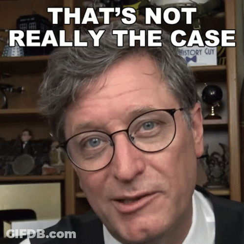 Man In Glasses And Suit Saying That's Not Really The Case GIF