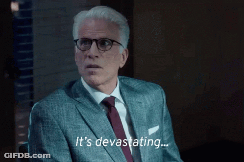Man In Glasses And Suit Says It's Devastating GIF